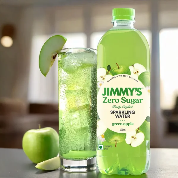 JIMMY'S ZERO SUGAR SPARKLING WATER GREEN APPLE 600 ML